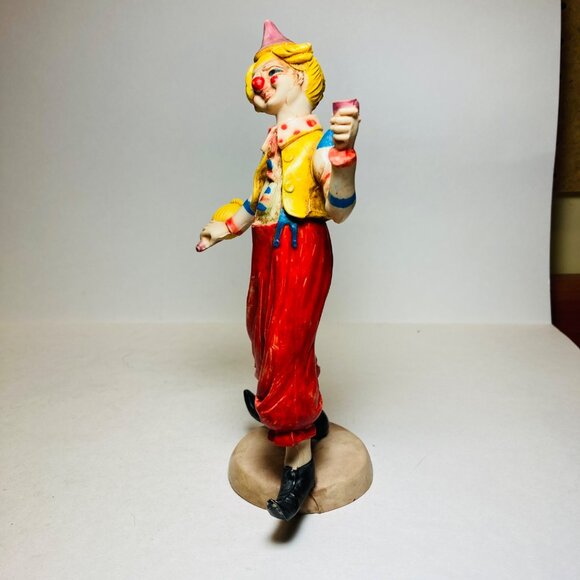 Fontanini Depose Clown Drinking Vintage Italy Resin Circus 8 inches as is - Picture 5 of 9